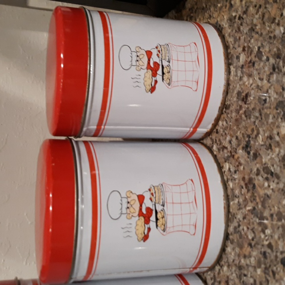Vintage Tin Nesting Canister Set Of 4 Vintage - Picture 4 of 15